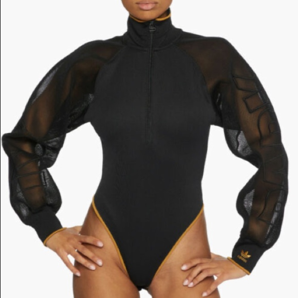Adidas Ivy Park Black Mesh Bodysuit